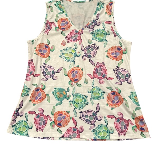 SHEIN Tops - NWT Turtle Print Women's Sleeveless Top
